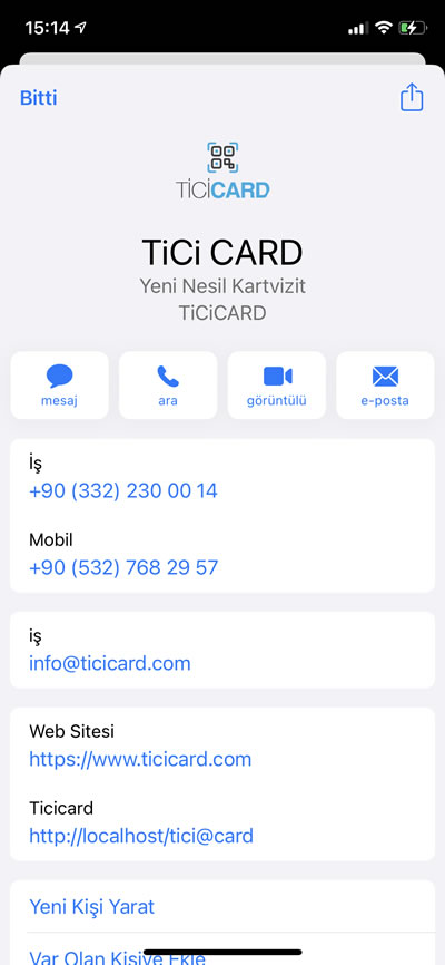 TiCiCARD Yeni Nesil Kartvizit