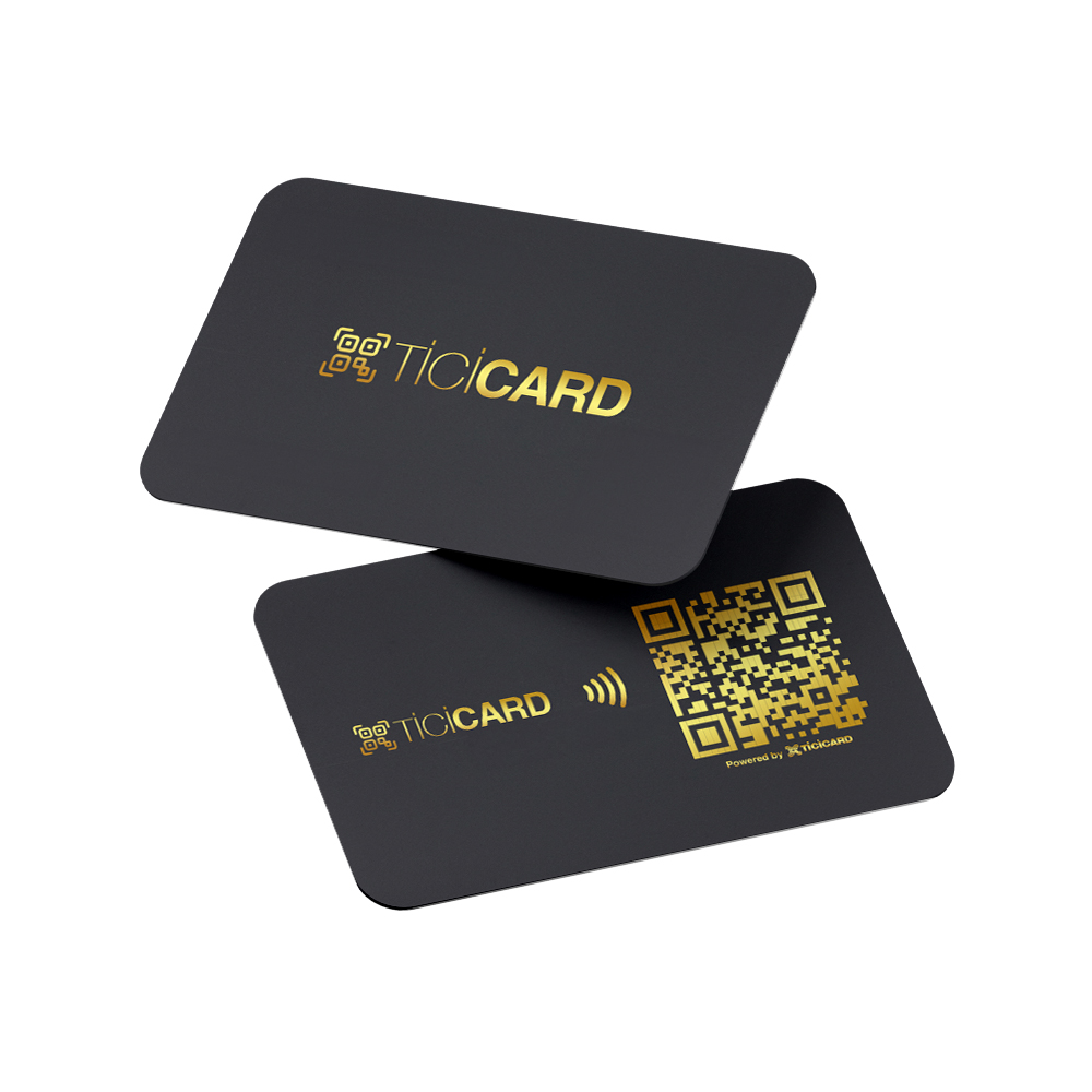 TİCİCARD Altın Varak Baskı Siyah Mat PVC Kart